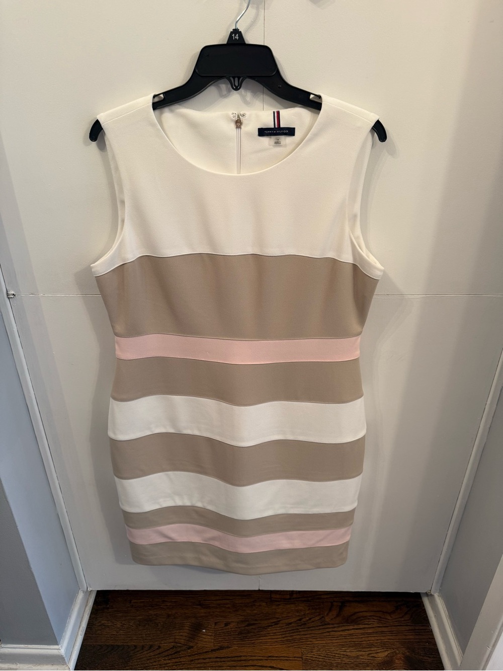 Tommy Hilfiger Sleeveless Colorblock in White, Pink and Taupe.